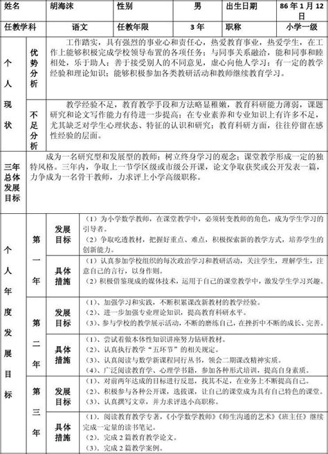 翠林小学青年教师三年发展规划word文档免费下载文档大全