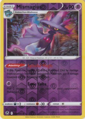 Mismagius 64 195 Silver Tempest Reverse Holo Rare Shady Bloom