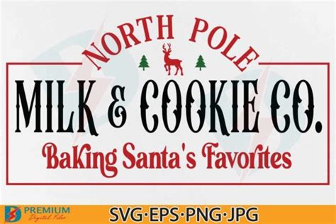 North Pole Milk And Cookie Co SVG Sign Graphic By Premium Digital Files