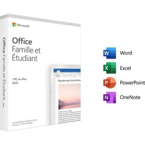 Microsoft Office Famille et Etudiant 2019 Achat définitif Cdiscount