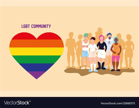 Women And Men Cartoons With Silhouettes Lgbti Vector Image