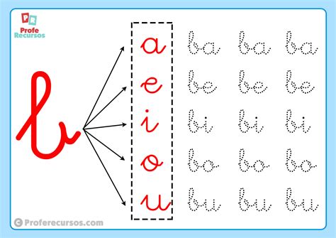 Ba Be Bi Bo Bu Cursiva - Ba Be Bi Bo Bu | Ficha Sílaba B