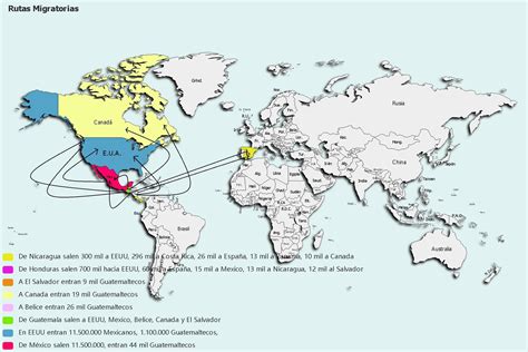 Traza En El Mapa Flechas Que Muestran Las Rutas Migratorias Indicadas