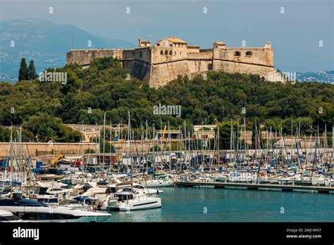 View Of The Famous Fort Carr And Yachts At The Port Vauban In Antibes