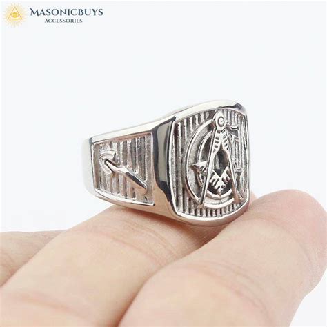 Silvery Stainless Steel "Master Mason" Masonic Ring | MasonicBuys