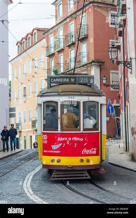 Alfama tram, Lisbon, Portugal Stock Photo - Alamy