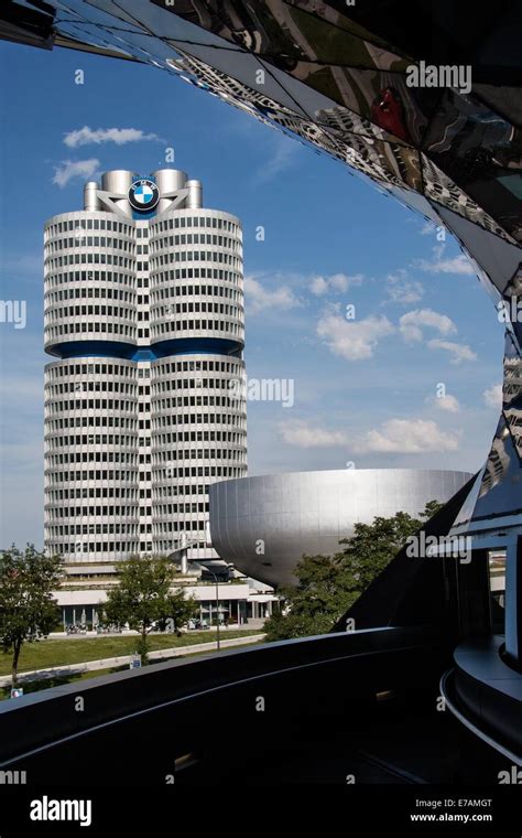 Munich Germany BMW Four Cylinder Tower Munich Landmark Which Serves