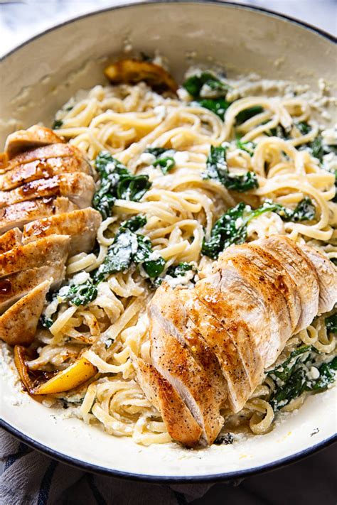 Gumbo Spinach Ricotta Pasta With Lemon Butter Chicken