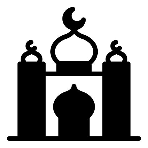 Mosque Glyph Icon Illustration Isolated On White Background