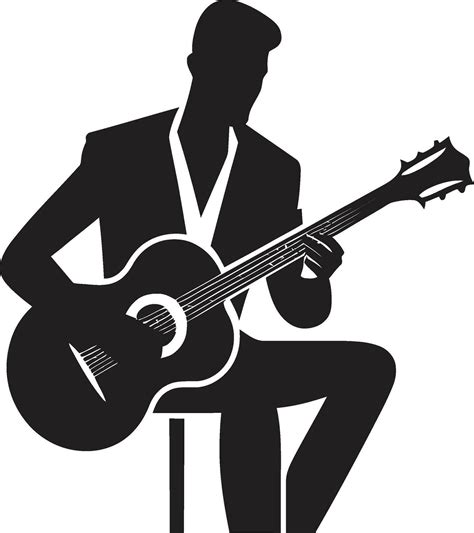 Melodic Mastery Musician Logo Vector Strumming Serenade Guitar Player ...