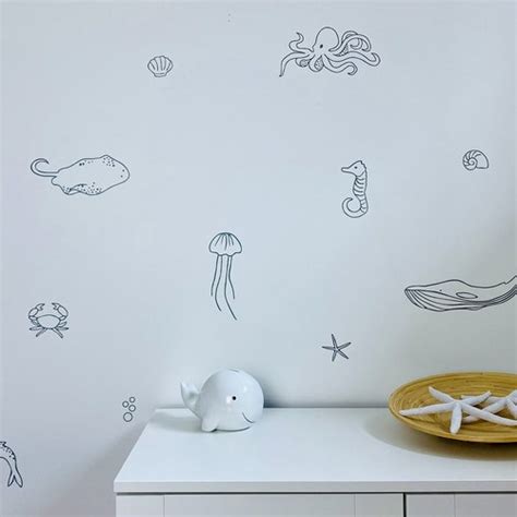 Under The Sea Wall Decals Nautical Bedroom Ocean Stickers Etsy