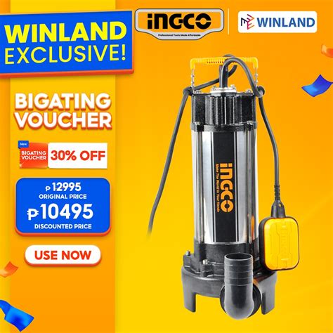 Ingco By Winland Seawage Submersible Water Pump For Dirty Water 1500W