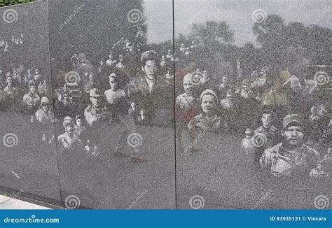 Wall Of Korean War Memorial From Washington District Of Columbia