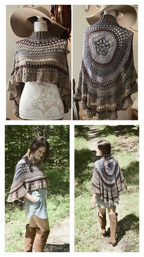 Circular Asymmetric Long Poncho Crochet Patterns Crochet Poncho Free Pattern Crochet Poncho