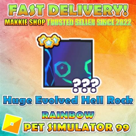 Rainbow Huge Evolved Hell Rock Roblox Game Items Gameflip