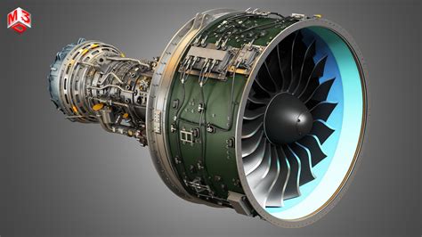 PW GTF Geared Turbofan Engine 2 In 1 3D Model Collection CGTrader