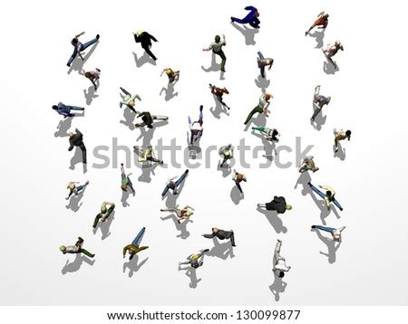 Crowd People Running Crisscross Seen Above Stock Illustration 130099877 ...