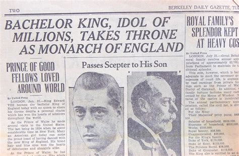 Newspaper Clipping From When George V Died And Edward Viii Became King