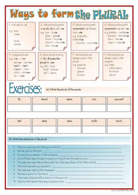 109 Plural Nouns Irregular Plurals English Esl Worksheets P