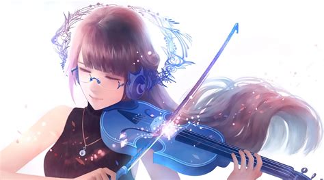 Punk Anime Girl Playing Violin