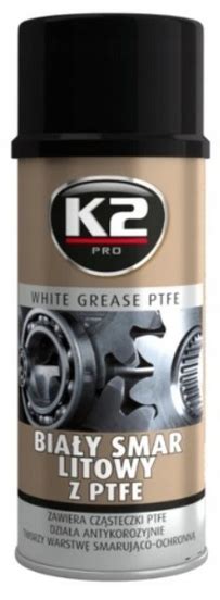 K2 BIAŁY SMAR W SPRAY LITOWY Z TEFLONEM PTFE 400ML W121 za 20 zł z