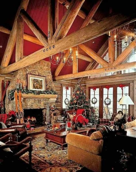 Pin By Jen Hartnett On Christmas Living Rooms Log Home Decorating