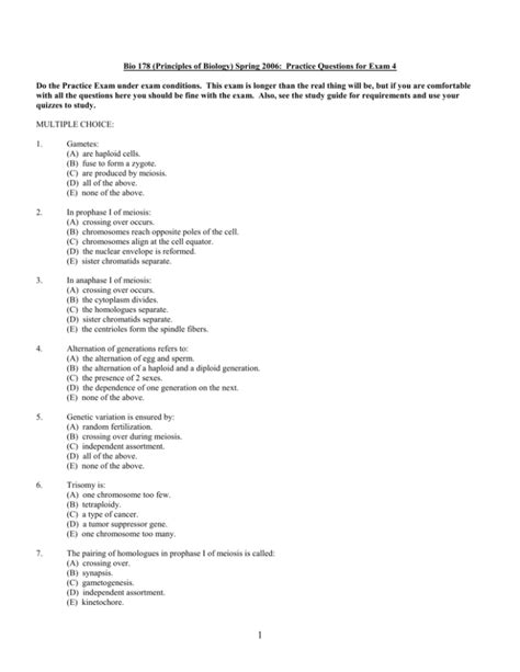 Biol Practice Exam