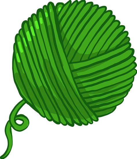 Green Ball Of Yarn Illustration Vector On White Background