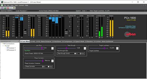 OPTIMOD Audio Processing Software PCN1600 Overview Orban