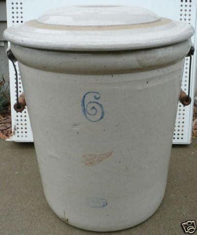 6 GALLON RED WING UNION STONEWARE CROCK & LID 1915 NICE | #43448472