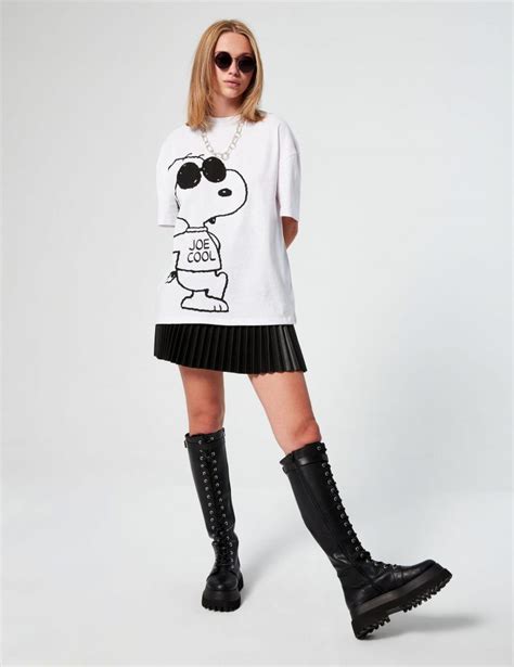 Snoopy Femme Tee Shirt Oversize Snoopy Blanc Jennyfer Idle Fellows