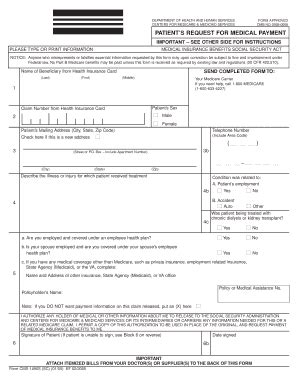 Fillable Online Cms 1490S Part B Claim Form Doc CMS Form 10069