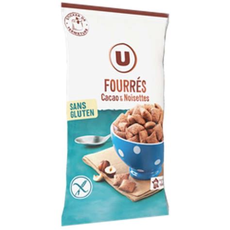 Céréales fourrées chocolat noisettes sans gluten U 375 g La Belle