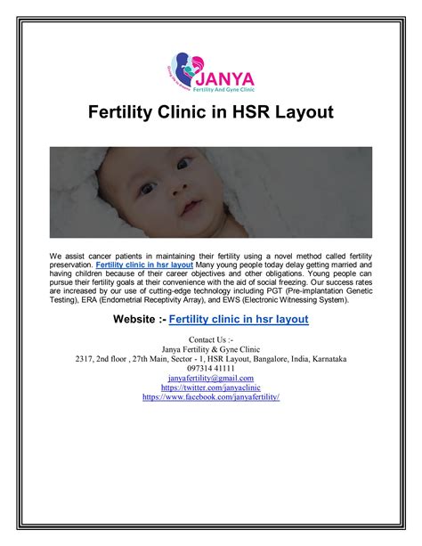 Fertility Clinic In Hsr Layout By Janya Fertility And Gyne Clinic Issuu