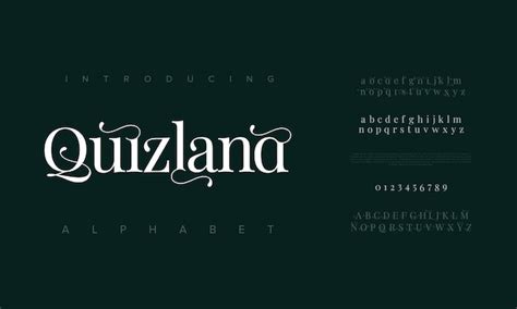 Quizlandpremium Lettres Et Chiffres De L alphabet élégant De Luxe