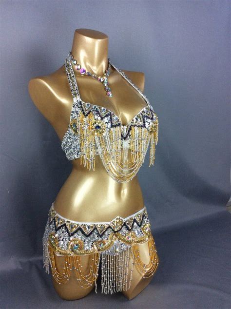 Free Shipping Hand Beaded Belly Dance Samba Costume Halloween Etsy