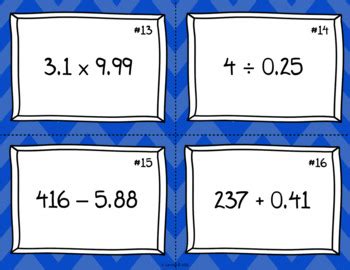 Task Cards Decimal Operations By The Teach Bum Tpt