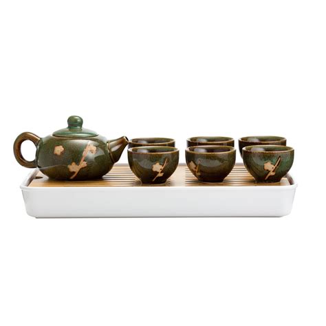 Tj Global Chinese Japanese Ceramic Tea Set Handmade Tr