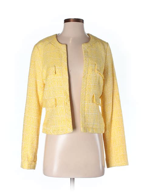 Cynthia Rowley Tjx Solid Yellow Jacket Size S 73 Off Thredup