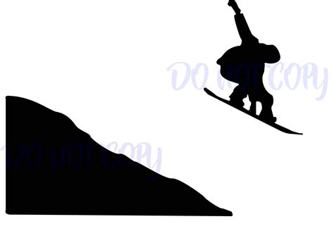 Snowboard SVG File Design Snowboarder SVG Bergen Cut Files Voor