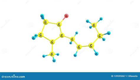 Methyl Jasmonate Plant Stress Signal Molecule Skeletal Formula Vector