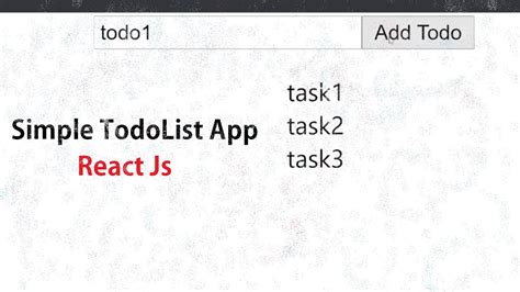 Simple Todo List Application In React Js Youtube