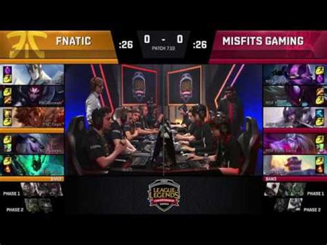 Fnatic Vs Misfits L Eu Lcs Summer Week Day Game L Fnc Vs Msf