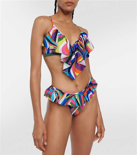 Pucci Ruffle Trimmed Printed Bikini Emilio Pucci