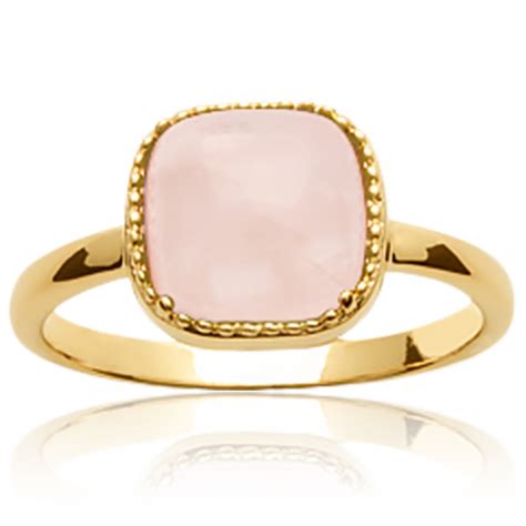 Bague Quartz Rose Plaqu Or Na Ades Ocarat