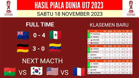 Hasil Piala Dunia U Hari Ini Selandia Vs Meksiko Klasemen Terbaru