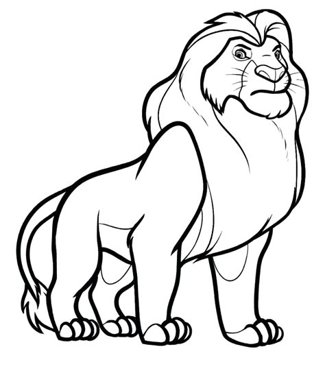 Lion King Mufasa Lion Coloring Page - Print Color Craft