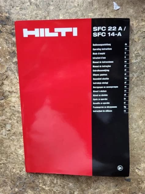 REVUE TECHNIQUE LIVRE Notice D Utilisation HILTI SFC 22 A SFC 14 A EUR