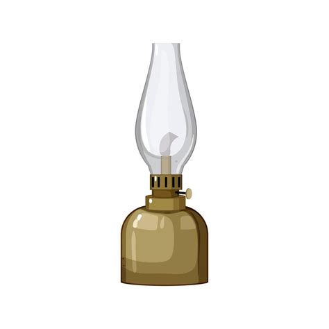 Oil Kerosene Lamp Cartoon Vector Illustration Vector Art At