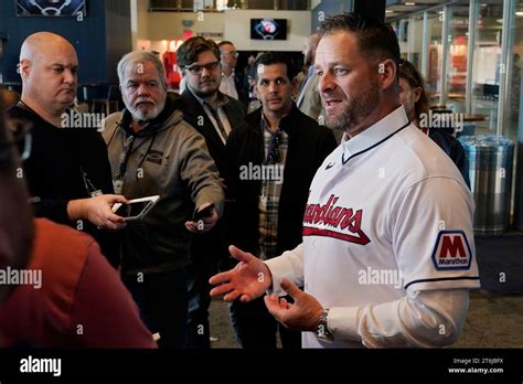 Stephen Vogt Right Speaks With The Media After Being Introduced As The Manager Of The